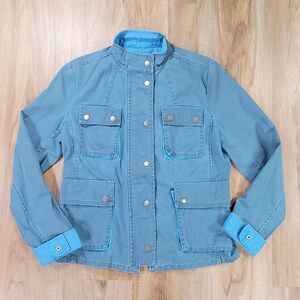 ☔️🔹️French Connection Blue Zippered Utility Jacket Size 8